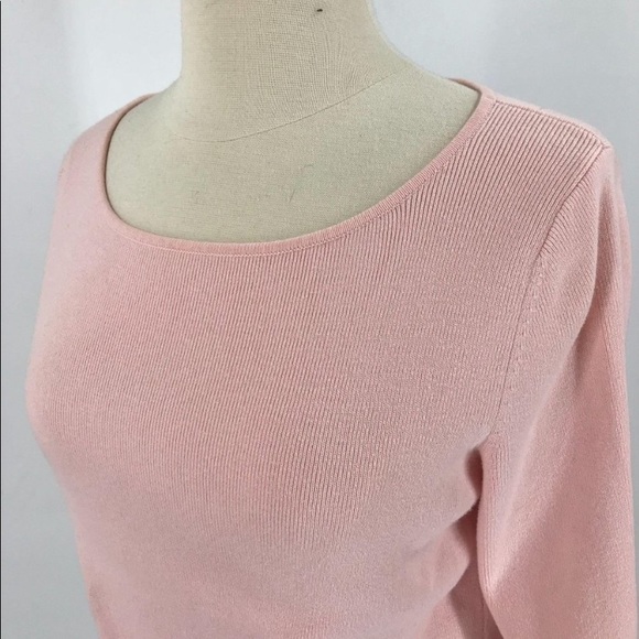 Ann Taylor Factory Pink Ribbed Sweater Medium - Picture 2 of 5